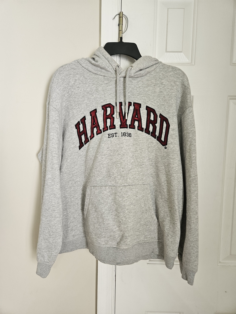 H&M Gray Hoodie with Red Harvard Logo
